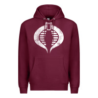 Burgundy vintage cobra symbol Premium Hoodie - artisFamous