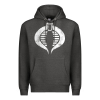 Charcoal Heather vintage cobra symbol Premium Hoodie - artisFamous