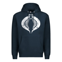 Navy vintage cobra symbol Premium Hoodie - artisFamous