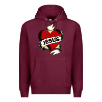 Burgundy jesus love Premium Hoodie - artisFamous
