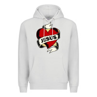 Dove Grey jesus love Premium Hoodie - artisFamous