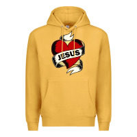 Mustard jesus love Premium Hoodie - artisFamous