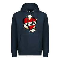 Navy jesus love Premium Hoodie - artisFamous