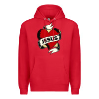 Red jesus love Premium Hoodie - artisFamous