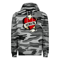 Slate Camo jesus love Premium Hoodie - artisFamous