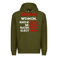 Army Green strong women know them be them Premium Hoodie - artisFamous