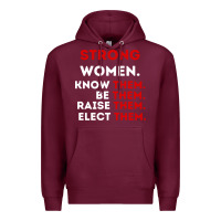 Burgundy strong women know them be them Premium Hoodie - artisFamous