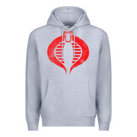 Heather Grey vintage cobra symbol Premium Hoodie - artisFamous