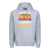 Heather Grey tacos work out gym gift classic Premium Hoodie - artisFamous