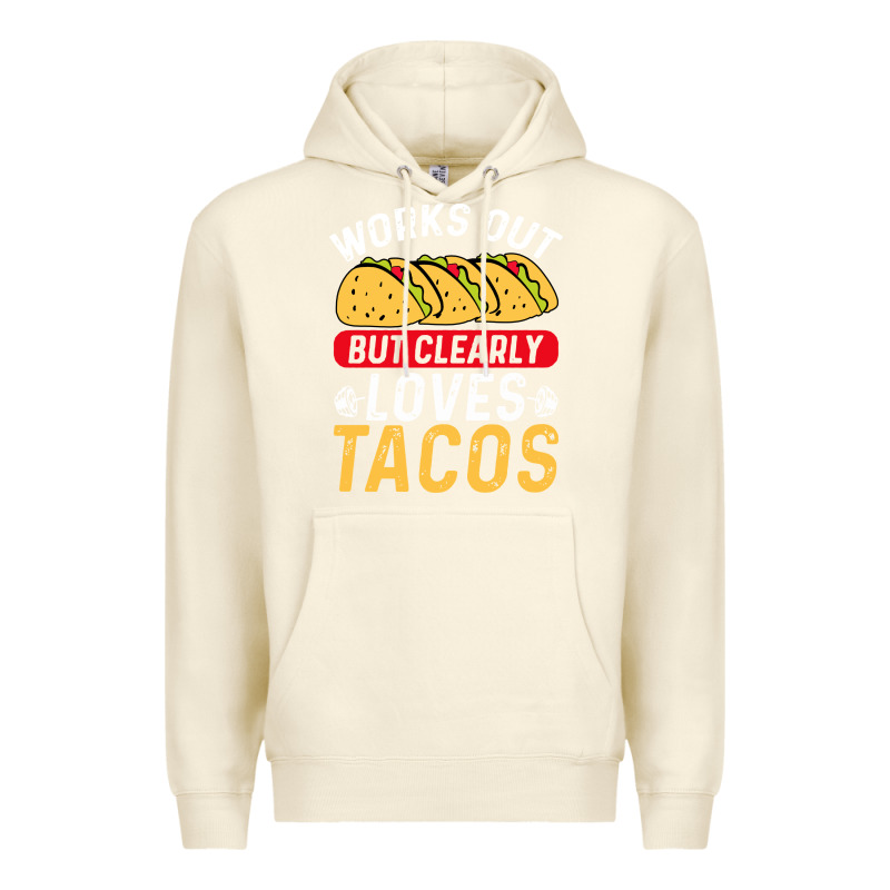 Tacos Work Out Gym Gift Classic Premium Hoodie by artisFamous | Teevron