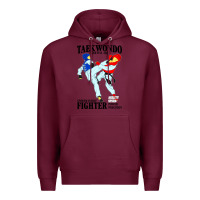 Burgundy taekwondo sport art Premium Hoodie - artisFamous