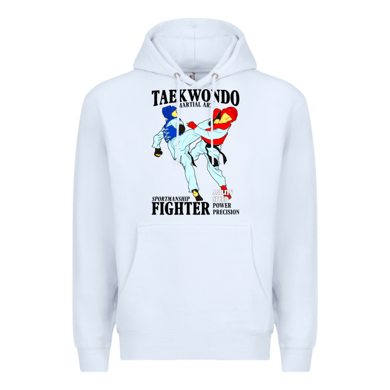 Taekwondo Sport Art Premium Hoodie by artisFamous | Teevron