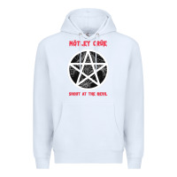 White shout at the devil Premium Hoodie - artisFamous
