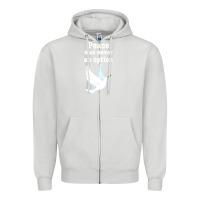 Dove Grey Peace Was Never An Option Zipper Hoodie - Bettercallsaul