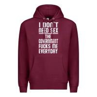 Burgundy the government fucks me everyday Premium Hoodie - artisFamous