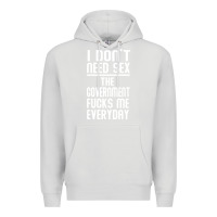 Dove Grey the government fucks me everyday Premium Hoodie - artisFamous