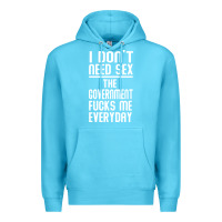 Ocean Blue the government fucks me everyday Premium Hoodie - artisFamous