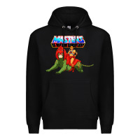 Black he man and battle cat Premium Hoodie - artisFamous