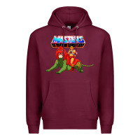 Burgundy he man and battle cat Premium Hoodie - artisFamous