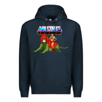 Navy he man and battle cat Premium Hoodie - artisFamous