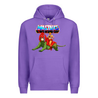 Purple he man and battle cat Premium Hoodie - artisFamous