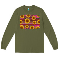 Army Green cinco de mayo sunflower background Long Sleeve Tee - Artiststas