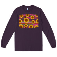 Plum cinco de mayo sunflower background Long Sleeve Tee - Artiststas
