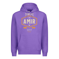 Purple Amir Personalized Name Birthday Gift Premium Hoodie - artisFamous