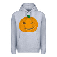 Heather Grey pumpkin Premium Hoodie - artisFamous