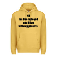 Antique Gold i'm unemployed and i live with my parents Premium Hoodie - artisFamous