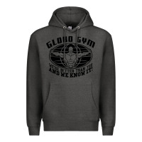 Charcoal Heather globo gym Premium Hoodie - artisFamous