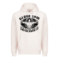 Pale Pink globo gym Premium Hoodie - artisFamous