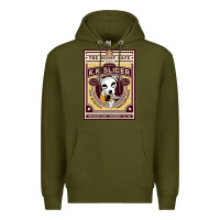 Army Green the roost cafe Premium Hoodie - artisFamous