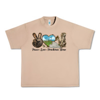 Burro Peace Love Percheron Horse Urban Heavy Tee - LillyAllenDesigns