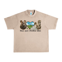 French Oak Peace Love Percheron Horse Urban Heavy Tee - LillyAllenDesigns