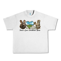 Lunar Rock Peace Love Percheron Horse Urban Heavy Tee - LillyAllenDesigns