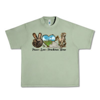 Oil Green Peace Love Percheron Horse Urban Heavy Tee - LillyAllenDesigns