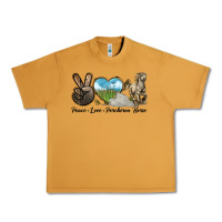 Peanut Butter Peace Love Percheron Horse Urban Heavy Tee - LillyAllenDesigns