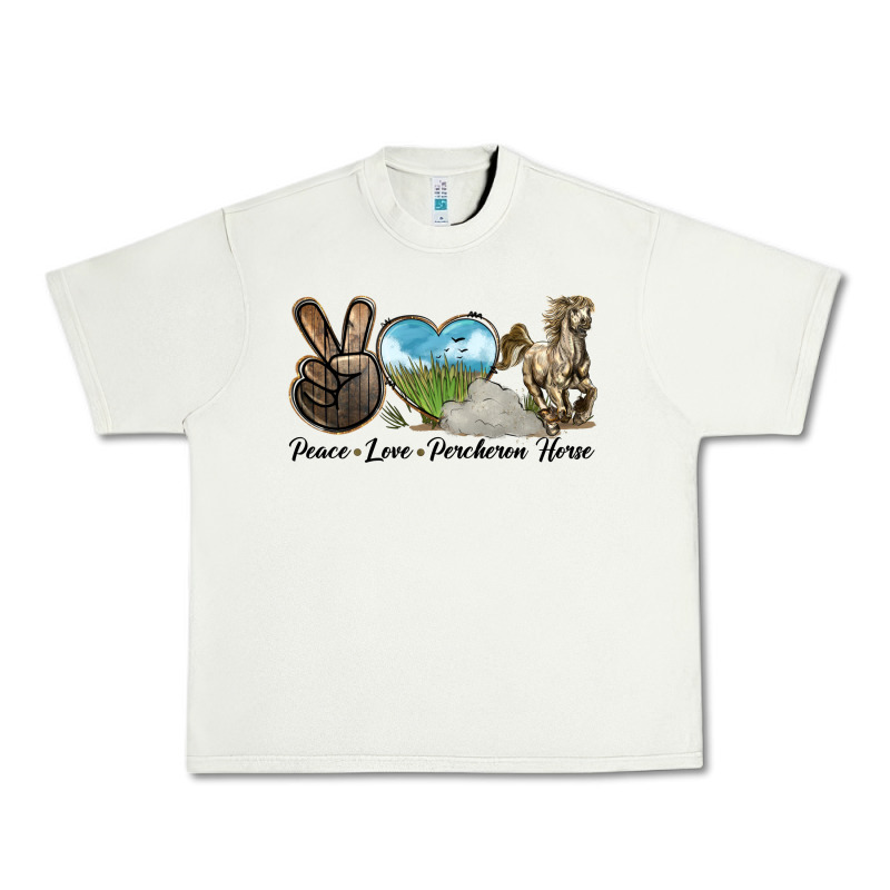 Peace Love Percheron Horse Urban Heavy Tee by LillyAllenDesigns | Teevron