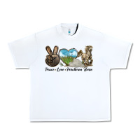 White Peace Love Percheron Horse Urban Heavy Tee - LillyAllenDesigns