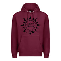 Burgundy church of the toad of light psychedelic frog Premium Hoodie - artisFamous