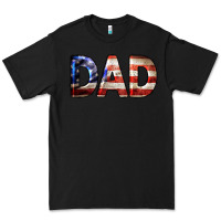 Black American Flag Dad 4th of July Premium Tee - LillyAllenDesigns