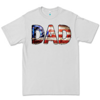 Dove Grey American Flag Dad 4th of July Premium Tee - LillyAllenDesigns