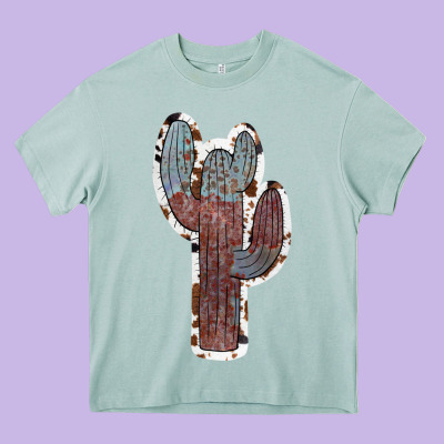 Cowhide Old Cactus Heavy Core Tee Designed By Ranaportraitstore