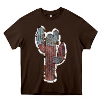 Chocolate Brown Cowhide Old Cactus Heavy Core Tee - RanaPortraitStore