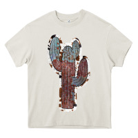 Cream Cowhide Old Cactus Heavy Core Tee - RanaPortraitStore