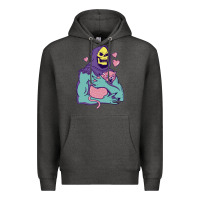 Charcoal Heather skeletor's hug cat Premium Hoodie - artisFamous