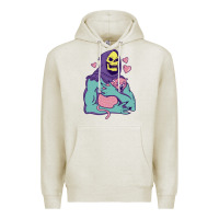 Oatmeal Heather skeletor's hug cat Premium Hoodie - artisFamous