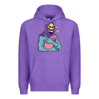 Purple skeletor's hug cat Premium Hoodie - artisFamous