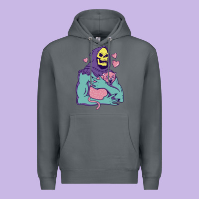 Skeletor's Hug Cat Premium Hoodie Designed By Artisfamous